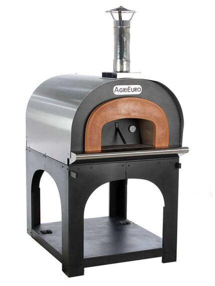 AgriEuro Cibus Inox 800 – Edelstahl Holzbackofen für draußen – mit Backraum Ø 80 – Backfähigkeit: 5 Pizzen – image 2