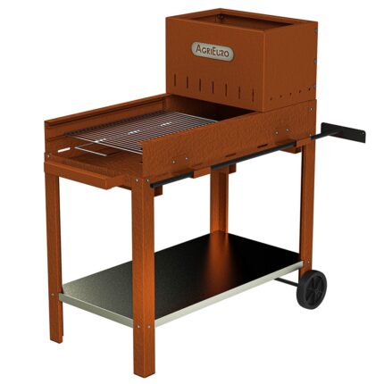 AgriEuro BBQ-Grill Flipper für Holz und Holzkohle – 45x50 cm Grillrost – vollständig aus Cortenstahl