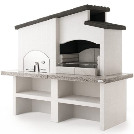 Palazzetti New Zealand 2 – Kombi-Grillkamin mit Holzbackofen aus Beton