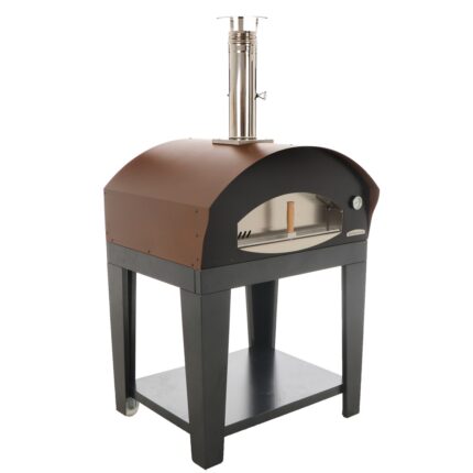 Rossofuoco Benni – Holzbackofen für den Außenbereich mit Wagen – braun