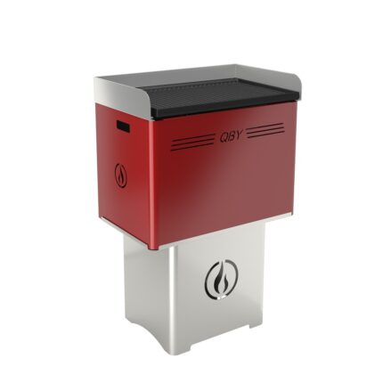 Linea VZ QBY – Tragbarer Pelletgrill mit Pyrolyse-Technologie – rot