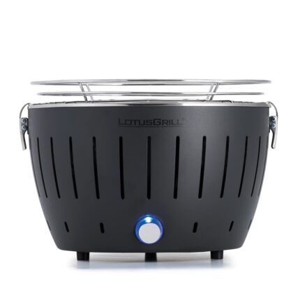 LotusGrill LG G28 U – Tragbarer Mini-Holzkohlegrill für den Außenbereich – Anthrazitfarbenes Außengehäuse