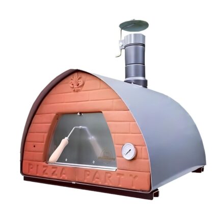 Pizza Party 70x70 Pietra – Holz-Pizzaofen für den Außenbereich – Backraum 60x60 cm – Backboden aus Schamottsteinen