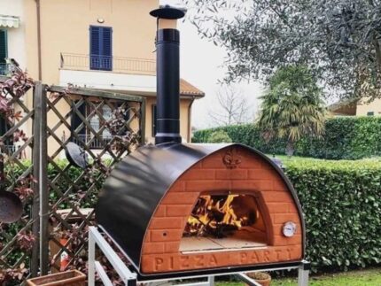 Pizza Party Pizzone – Holz-Pizzaofen für den Außenbereich – Backraum 60 x 80 cm – Backboden aus Schamottsteinen – image 2