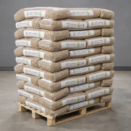 wohl und warm Holzpellets, 6 mm, Sackware – Palette 990 kg