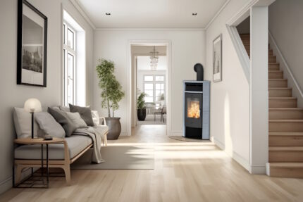 Fireplace Malta Kaminofen 6 kW – Speckstein, mit Holzfach – image 2