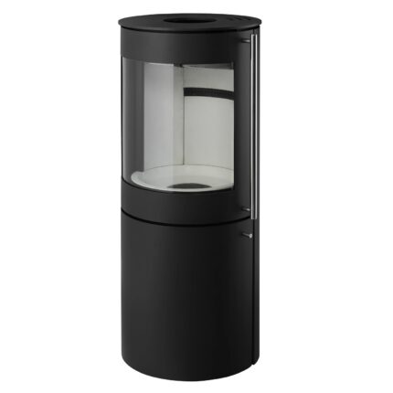 Thermia Xena 310 Mini Kaminofen 7 kW – Stahl Weiß, mit Holzfach