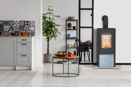 Fireplace Kingstone Kaminofen Speckstein Schwarz 6 kW – image 2