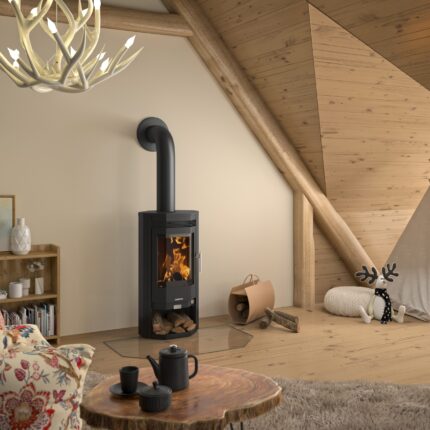 Justus Usedom 5 D Dauerbrandofen 5,5 kW – Stahl Schwarz, mit Luftautomatik – image 2