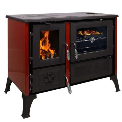 365 Cook Smart Küchenherd Gusseisen Rot emailliert 8 kW