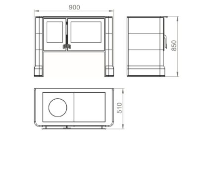 Domofire Steyr Sparherd Keramik Flaschengrün 7,5 kW – image 2