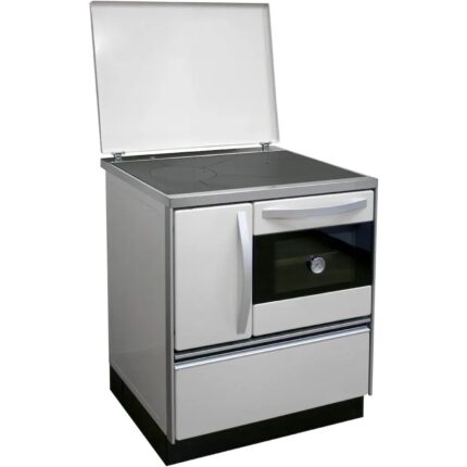 Firefix Isar 72 Küchenherd 8,1 kW – Weiß, Backofen rechts, Gusskochfeld