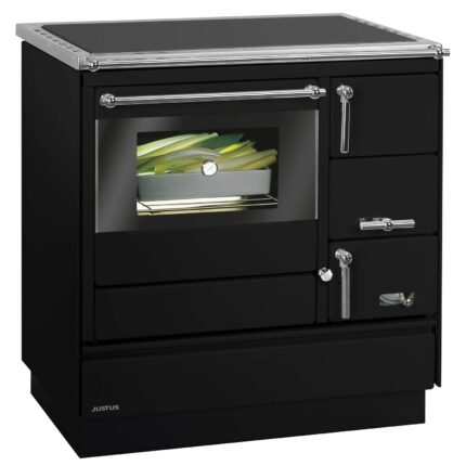 Justus Linz II Küchenherd 7 kW – Stahl Schwarz