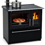 Plamen 850 Glas Küchenherd Gusseisen 8 kW – Schwarz, Backfach links