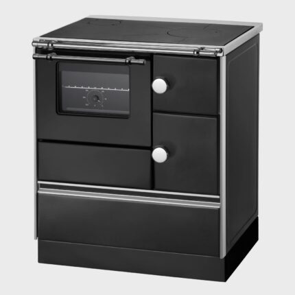 Wamsler Westminster K76-70 Küchenherd 7,3 kW – Schwarz, Backfach links, Stahlplatte