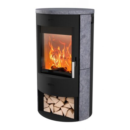 Fireplace Zaria Kaminofen Speckstein Schwarz 6 kW