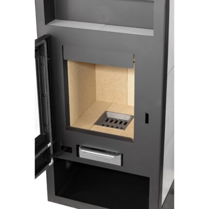 Justus Texas Kaminofen 6 kW – Keramik Grau – image 2