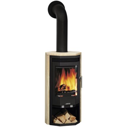 Justus Usedom 7 Kaminofen 7 kW – Sandstein, Korpus Schwarz
