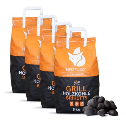Heizfuxx Grillbriketts – 20 kg (4 × 5 kg)