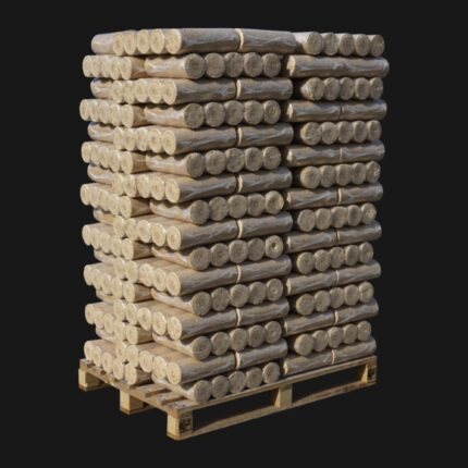 Nadelholzbriketts rund – Rounders 960 kg Palette (96 × 10 kg)