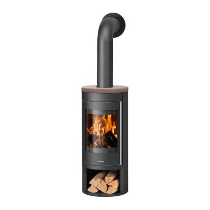 Justus Mino 2.0 Kaminofen 5,5 kW – Keramik Grappa/Schwarz