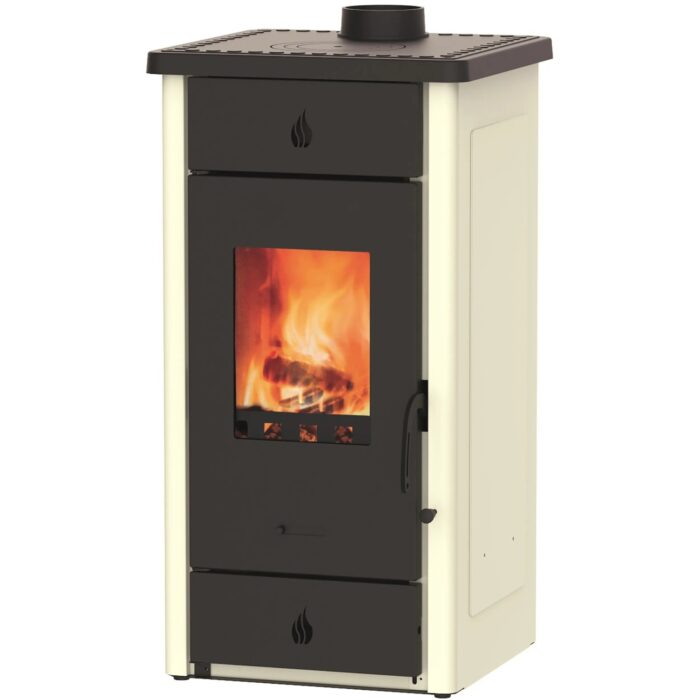 Wamsler Luke Kaminofen 8 kW mit Kochplatte – Weiß