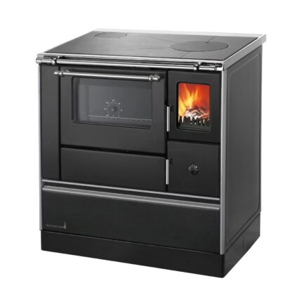Wamsler Westminster K76F-90 Küchenherd 7,6 kW – Schwarz, Backfach links, Stahlplatte