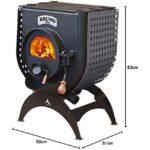 Bruno Werkstattofen Mini I 6 kW mit Herdplatte inkl. Untergestell Klassik & Seitenverkleidung Quattro